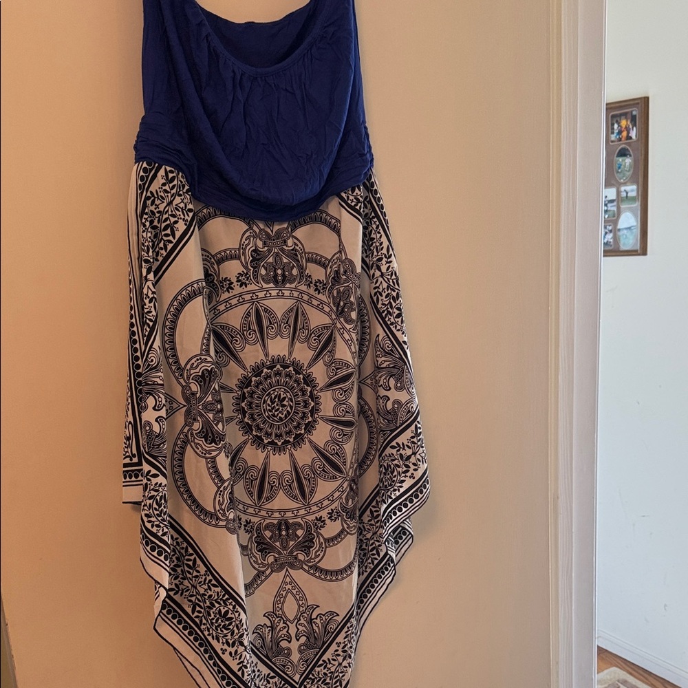 Blue and White Mandala Dress